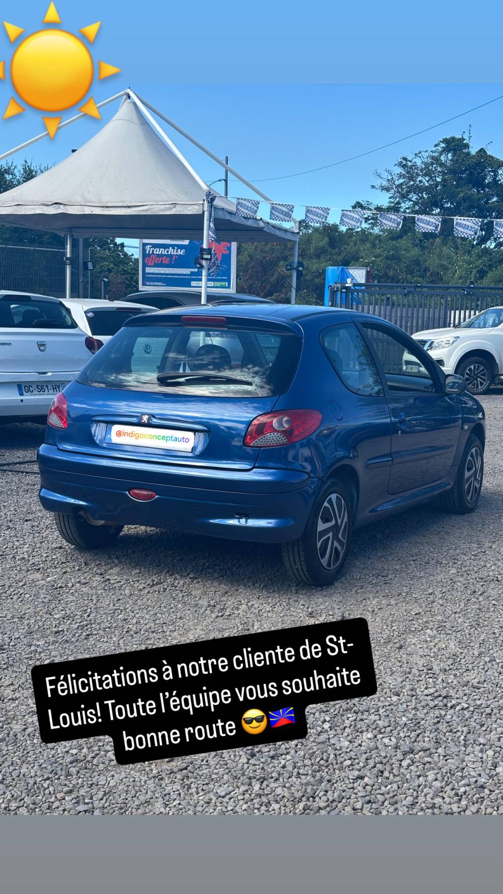 livraison 206 bleu